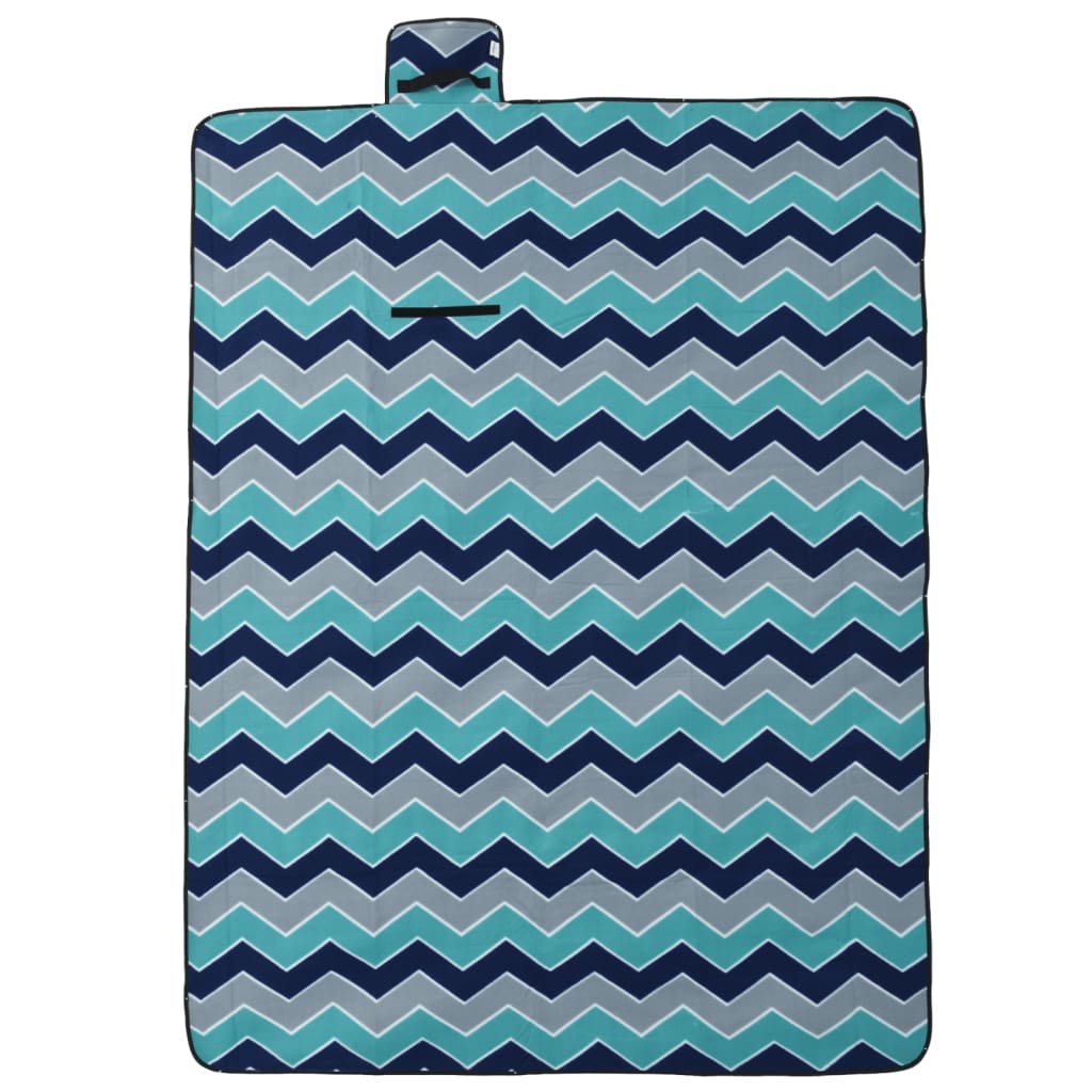 Picknickkleed opvouwbaar golven 200x150 cm fluweel blauw is nu te koop bij PeponiXL, paradijselijk wonen!