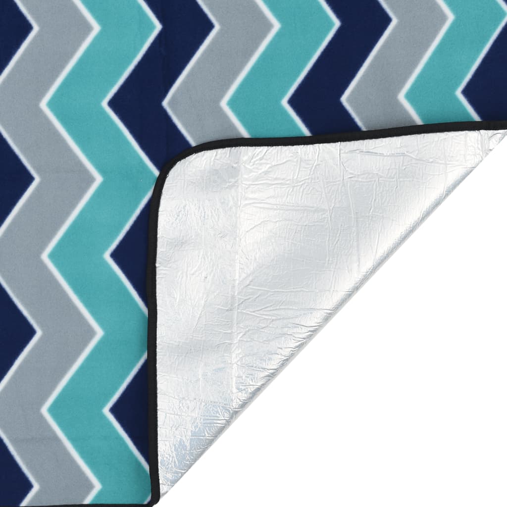 Picknickkleed opvouwbaar golven 200x150 cm fluweel blauw is nu te koop bij PeponiXL, paradijselijk wonen!