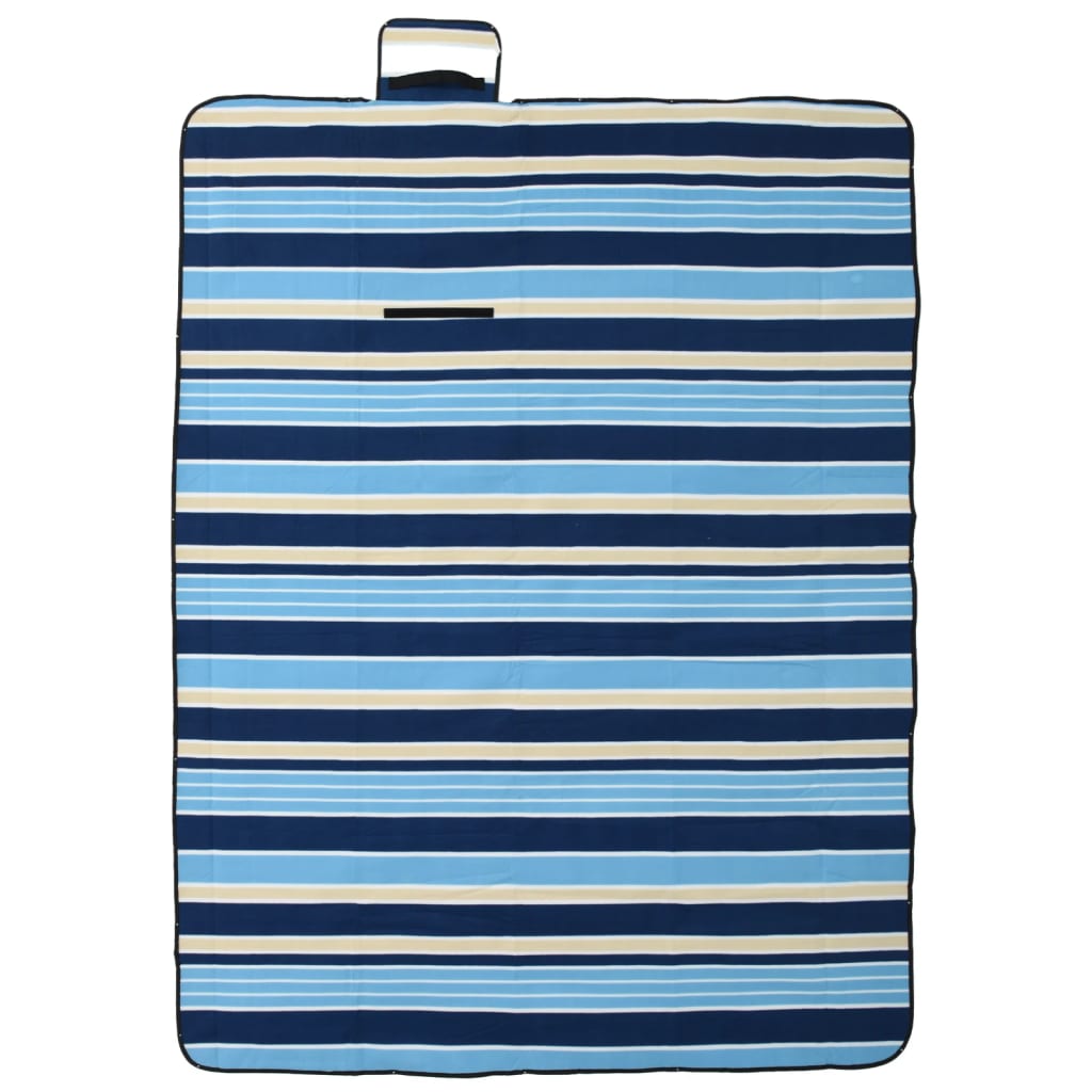 Picknickkleed opvouwbaar gestreept 200x150 cm fluweel blauw wit is nu te koop bij PeponiXL, paradijselijk wonen!