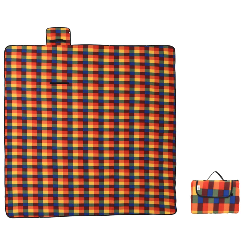 Picknickkleed opvouwbaar geruit 200x200 cm fluweel meerkleurig is nu te koop bij PeponiXL, paradijselijk wonen!