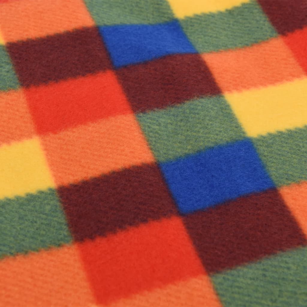Picknickkleed opvouwbaar geruit 200x200 cm fluweel meerkleurig is nu te koop bij PeponiXL, paradijselijk wonen!