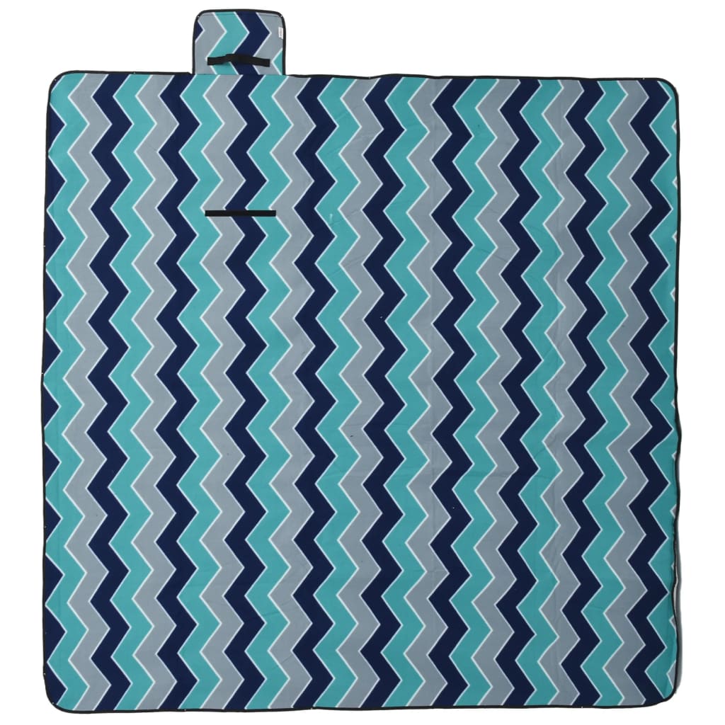 Picknickkleed opvouwbaar golven 200x200 cm fluweel blauw is nu te koop bij PeponiXL, paradijselijk wonen!