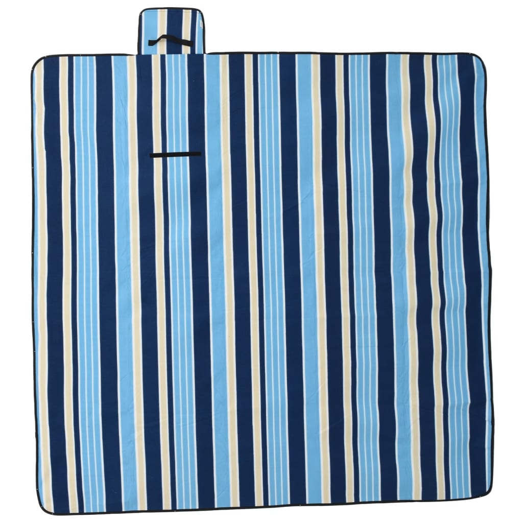 Picknickkleed opvouwbaar gestreept 200x200 cm fluweel blauw wit is nu te koop bij PeponiXL, paradijselijk wonen!