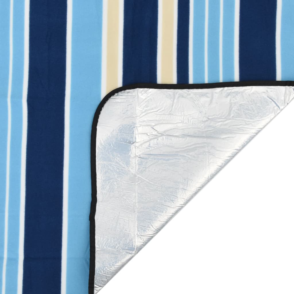 Picknickkleed opvouwbaar gestreept 200x200 cm fluweel blauw wit is nu te koop bij PeponiXL, paradijselijk wonen!