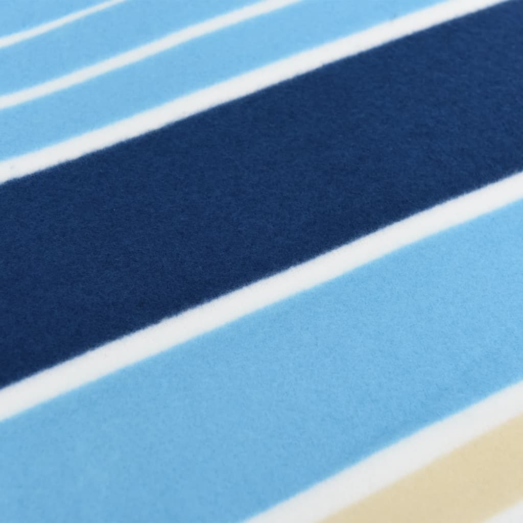 Picknickkleed opvouwbaar gestreept 200x200 cm fluweel blauw wit is nu te koop bij PeponiXL, paradijselijk wonen!