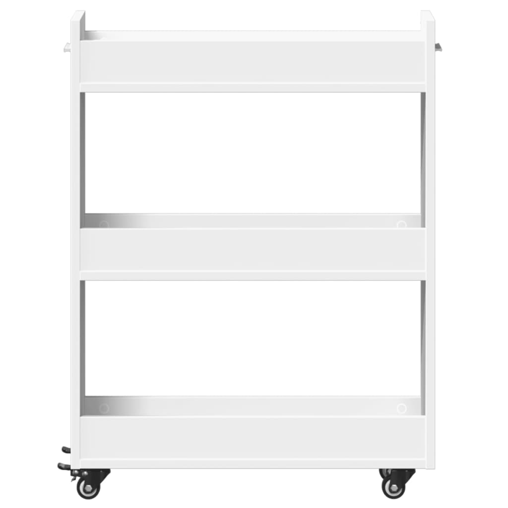 Kast met wieltjes 60x22x79 bewerkt hout wit is nu te koop bij PeponiXL, paradijselijk wonen!