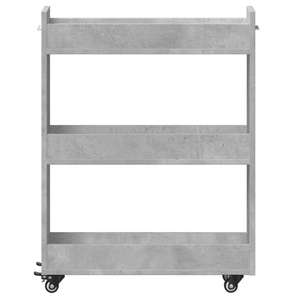 Kast met wieltjes 60x22x79 bewerkt hout betongrijs is nu te koop bij PeponiXL, paradijselijk wonen!