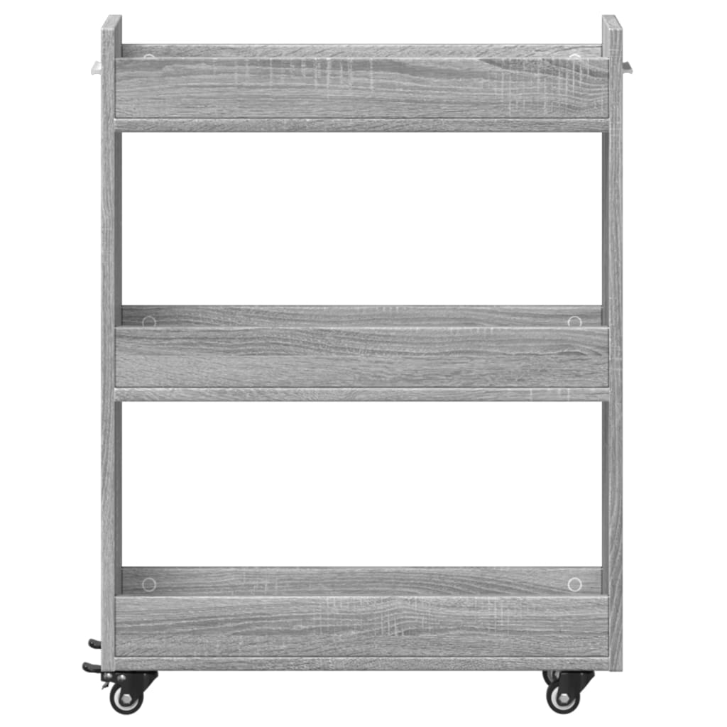 Kast met wieltjes 60x22x79 bewerkt hout grijs sonoma is nu te koop bij PeponiXL, paradijselijk wonen!
