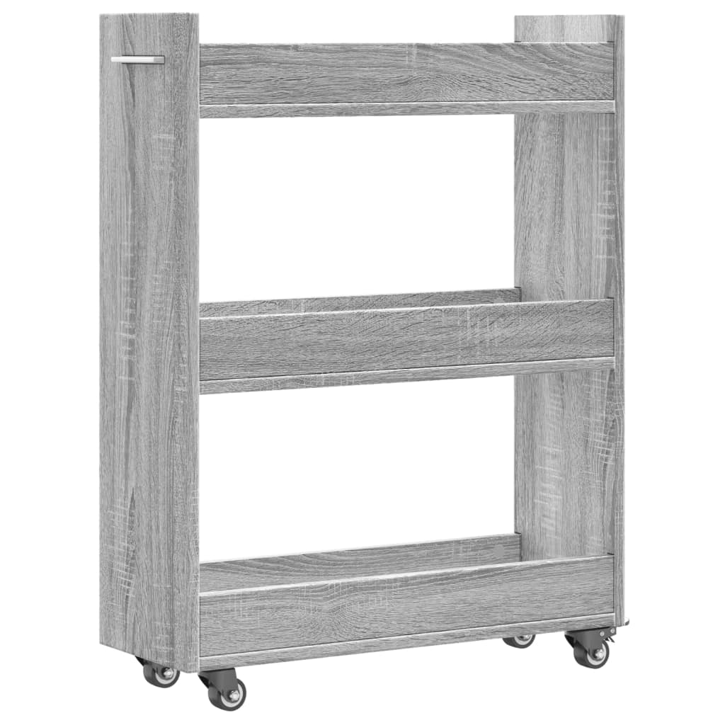 Kast met wieltjes 60x22x79 bewerkt hout grijs sonoma is nu te koop bij PeponiXL, paradijselijk wonen!