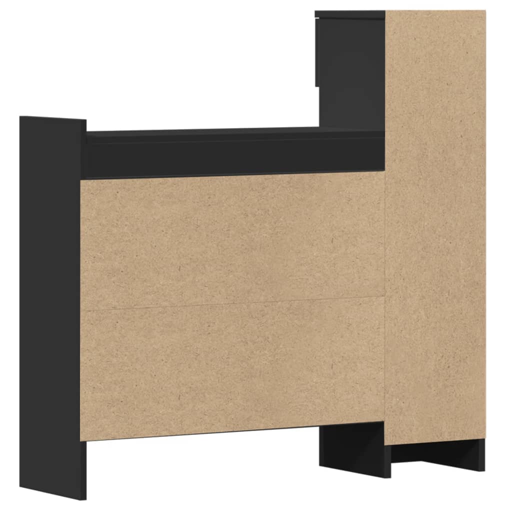 Schoenenkast 100,5x28x100 cm bewerkt hout zwart is nu te koop bij PeponiXL, paradijselijk wonen!