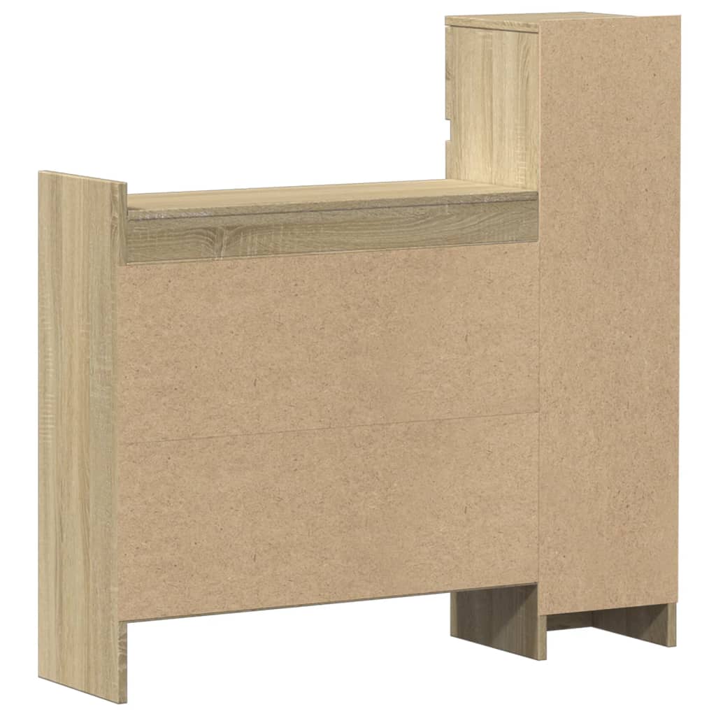 Schoenenkast 100,5x28x100 cm bewerkt hout sonoma eikenkleurig is nu te koop bij PeponiXL, paradijselijk wonen!