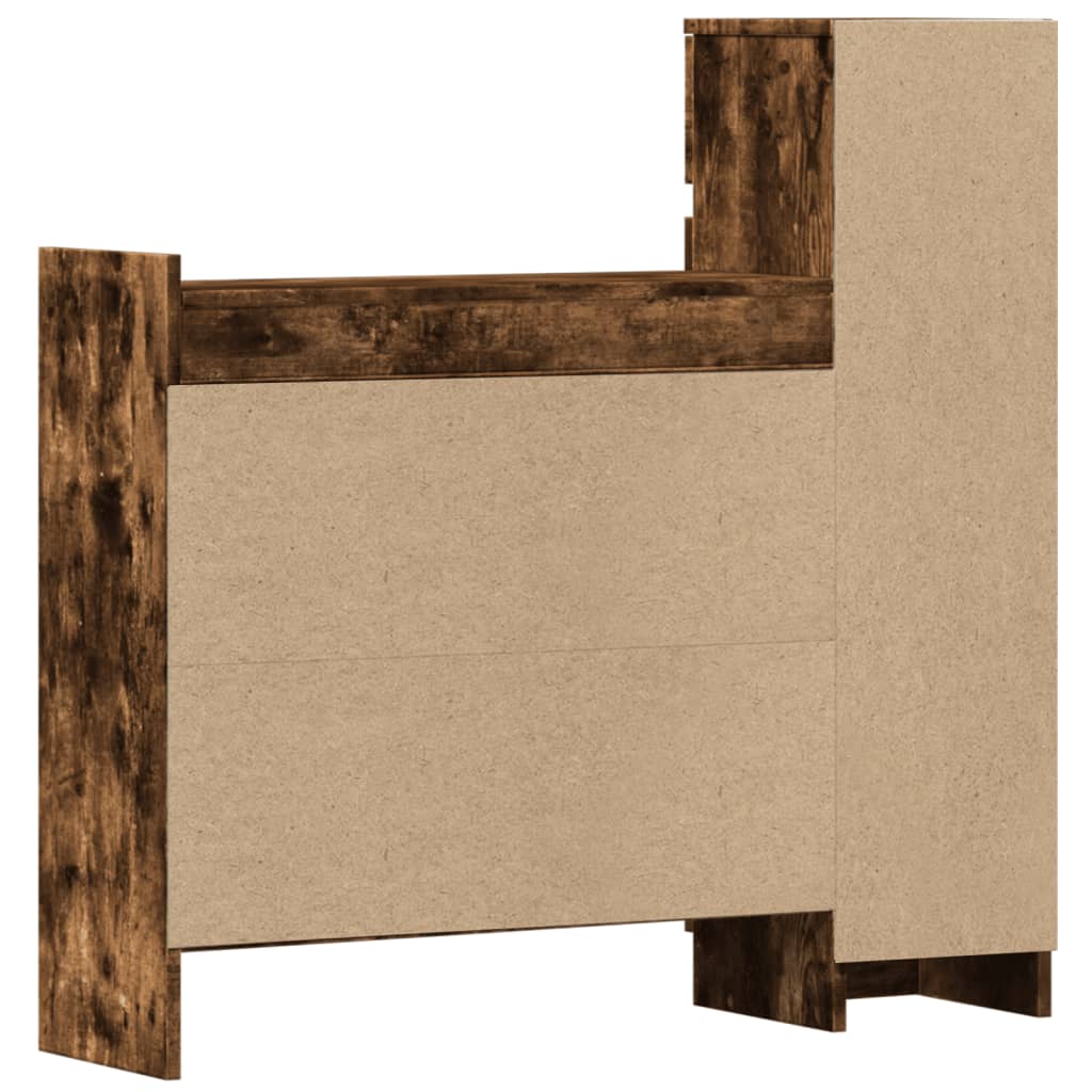 Schoenenkast 100,5x28x100 cm bewerkt hout gerookt eikenkleurig is nu te koop bij PeponiXL, paradijselijk wonen!