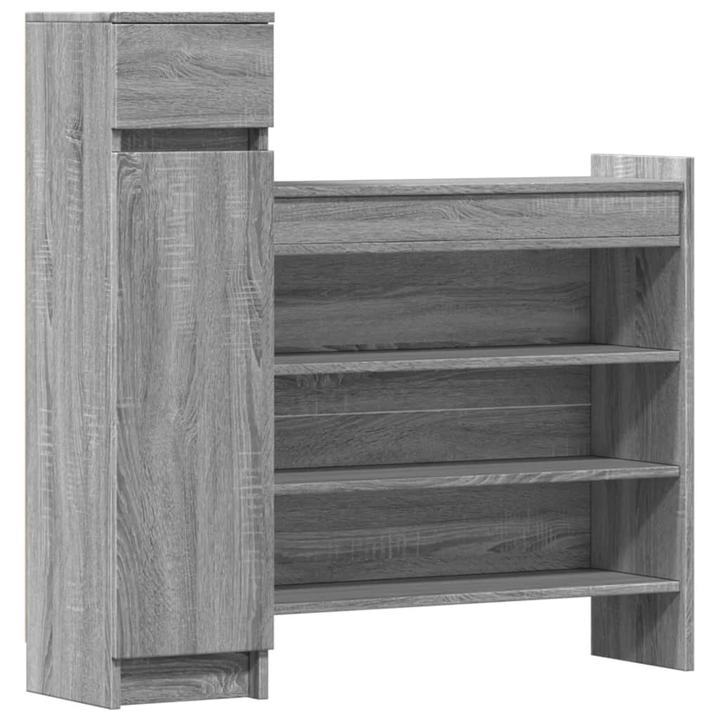 Schoenenkast 100,5x28x100 cm bewerkt hout grijs sonoma eiken is nu te koop bij PeponiXL, paradijselijk wonen!