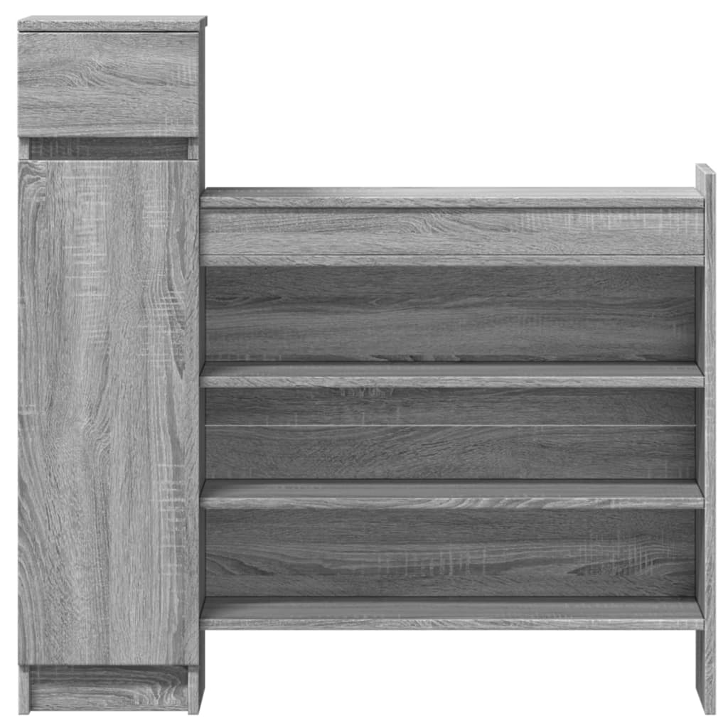 Schoenenkast 100,5x28x100 cm bewerkt hout grijs sonoma eiken is nu te koop bij PeponiXL, paradijselijk wonen!