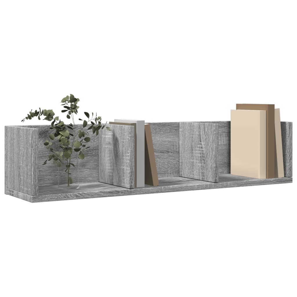 Wandkasten 2 st 75x18x16,5 cm bewerkt hout grijs sonoma eiken is nu te koop bij PeponiXL, paradijselijk wonen!