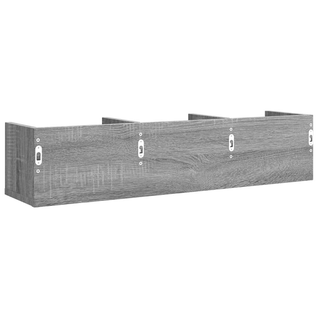 Wandkasten 2 st 75x18x16,5 cm bewerkt hout grijs sonoma eiken is nu te koop bij PeponiXL, paradijselijk wonen!