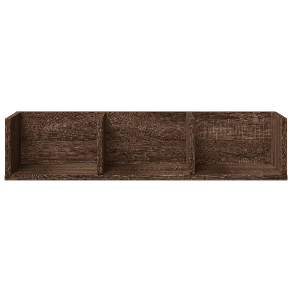 Wandkasten 2 st 75x18x16,5 cm bewerkt hout bruin eikenkleur is nu te koop bij PeponiXL, paradijselijk wonen!