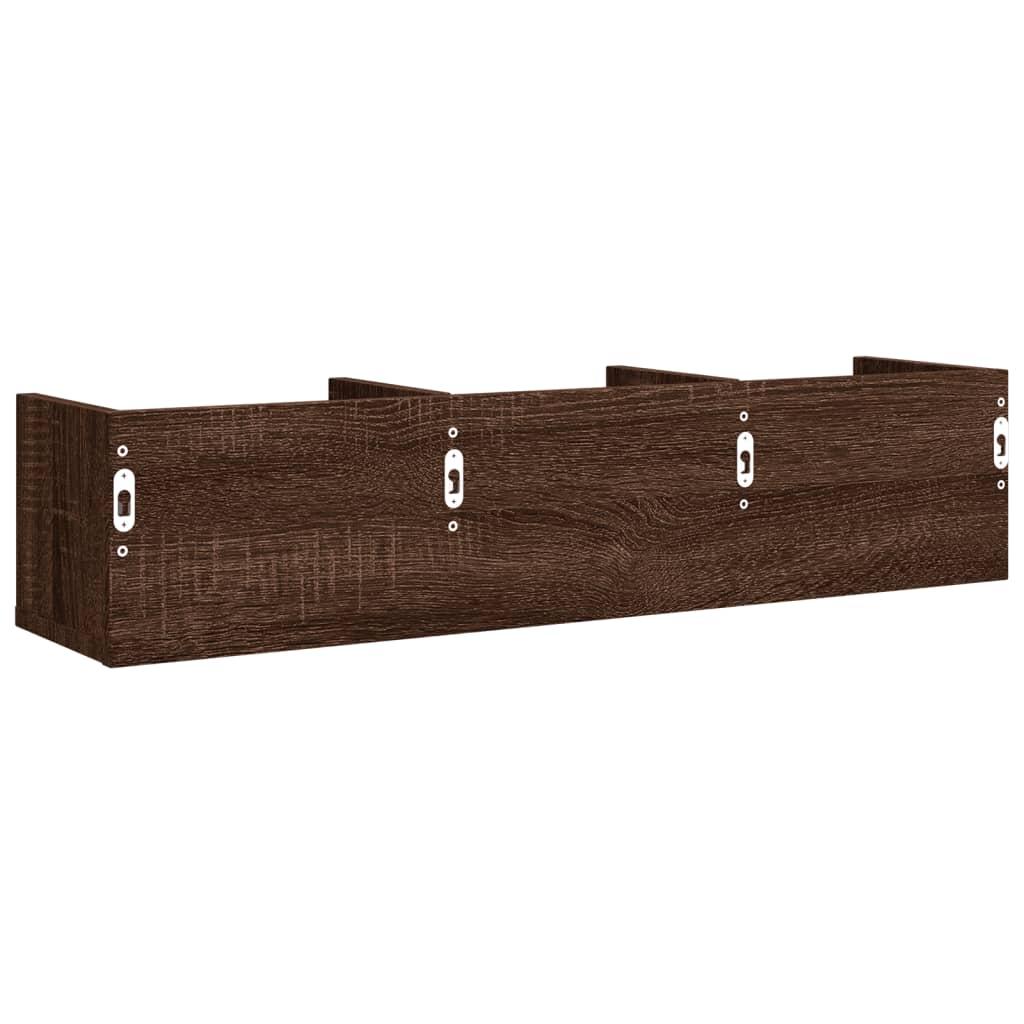 Wandkasten 2 st 75x18x16,5 cm bewerkt hout bruin eikenkleur is nu te koop bij PeponiXL, paradijselijk wonen!