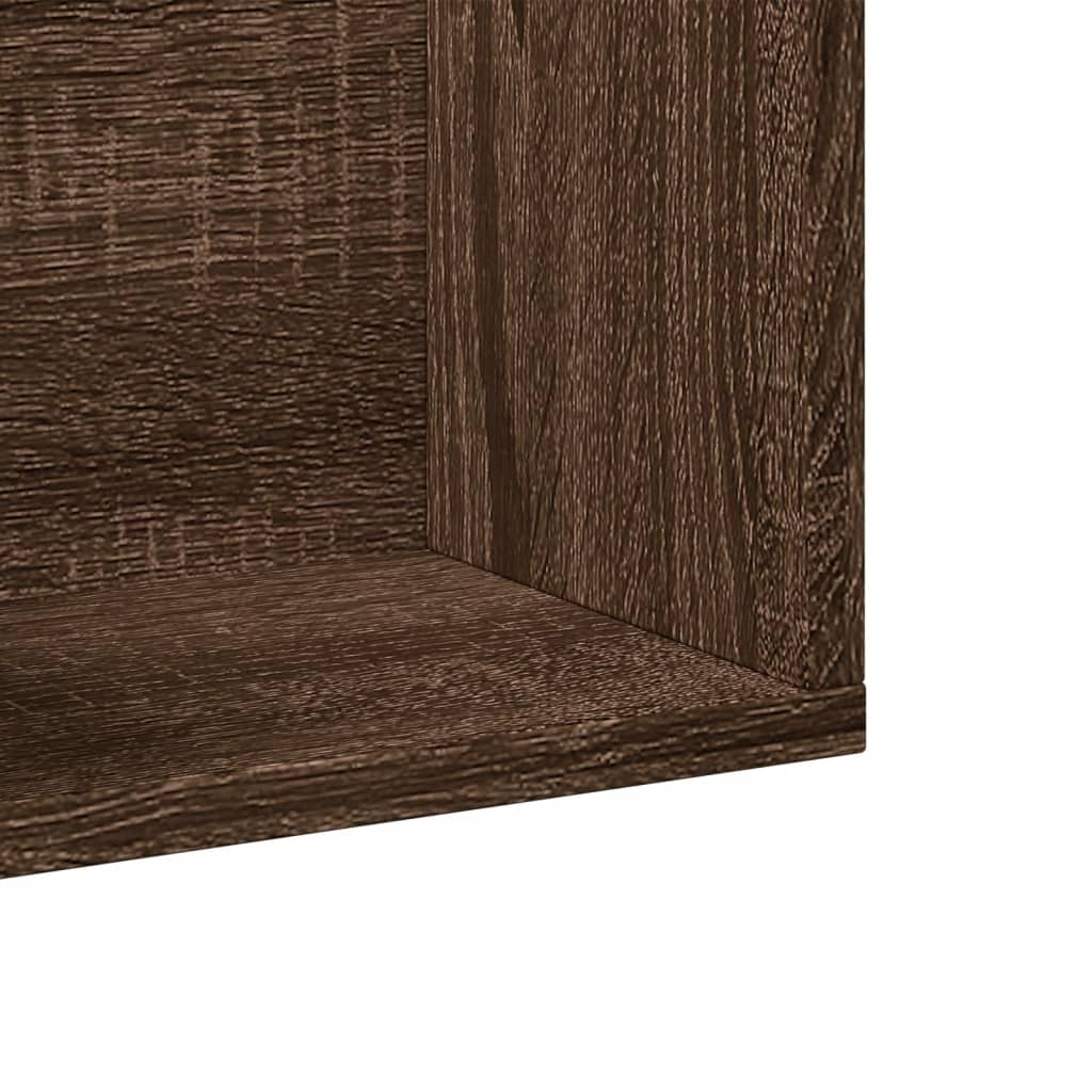 Wandkasten 2 st 75x18x16,5 cm bewerkt hout bruin eikenkleur is nu te koop bij PeponiXL, paradijselijk wonen!