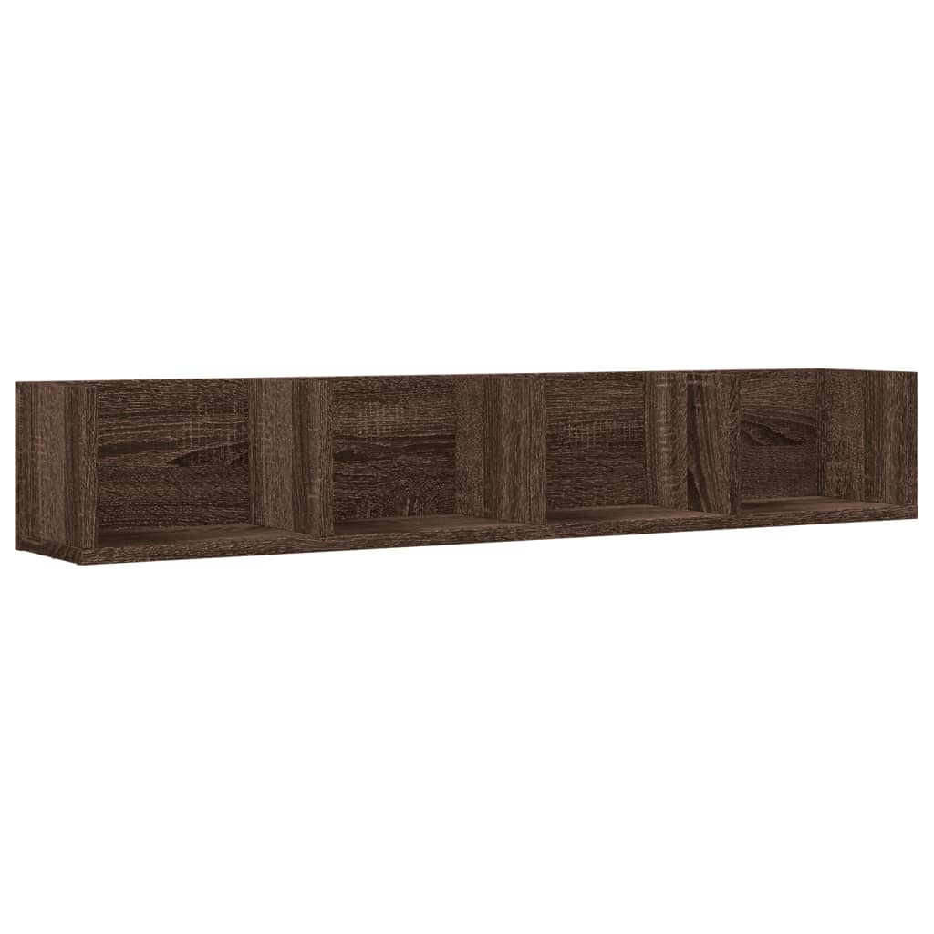 Wandkasten 2 st 99x18x16,5 cm bewerkt hout bruin eikenkleur is nu te koop bij PeponiXL, paradijselijk wonen!
