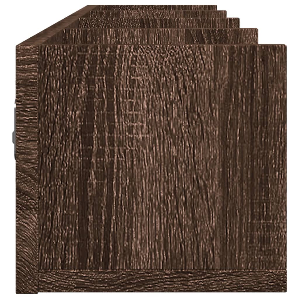 Wandkasten 2 st 99x18x16,5 cm bewerkt hout bruin eikenkleur is nu te koop bij PeponiXL, paradijselijk wonen!