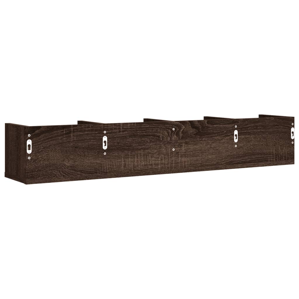 Wandkasten 2 st 99x18x16,5 cm bewerkt hout bruin eikenkleur is nu te koop bij PeponiXL, paradijselijk wonen!