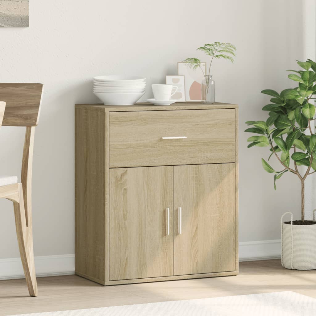 Dressoir 60x31x70 cm bewerkt hout sonoma eikenkleurig is nu te koop bij PeponiXL, paradijselijk wonen!