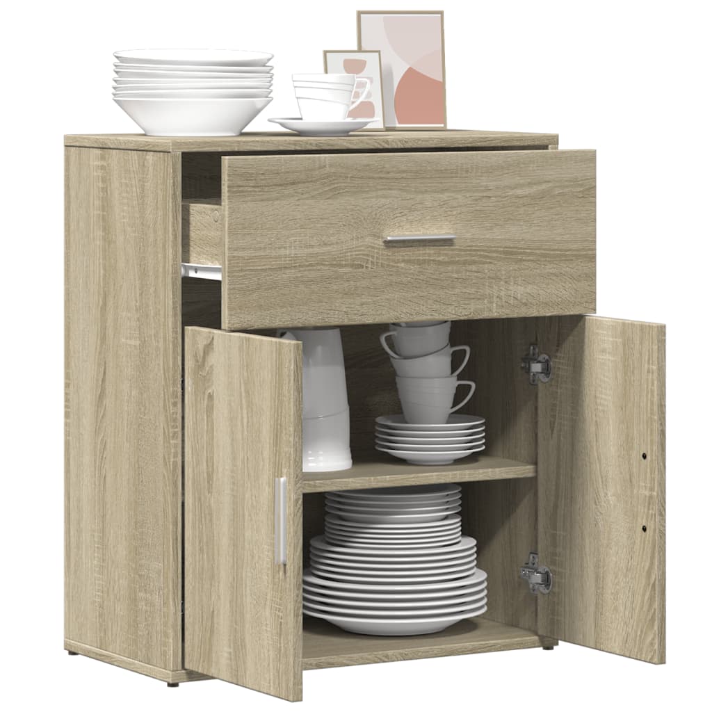 Dressoir 60x31x70 cm bewerkt hout sonoma eikenkleurig is nu te koop bij PeponiXL, paradijselijk wonen!