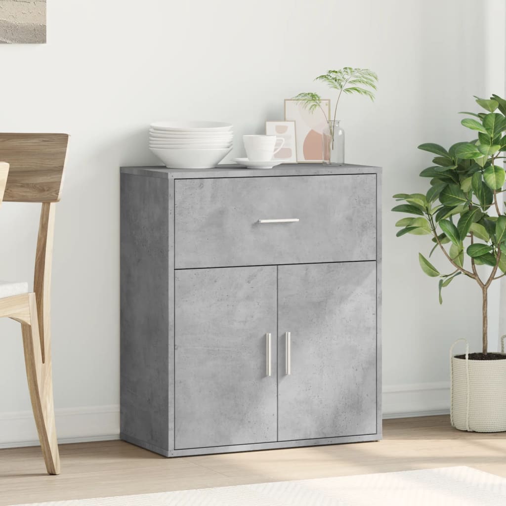 Dressoir 60x31x70 cm bewerkt hout betongrijs is nu te koop bij PeponiXL, paradijselijk wonen!