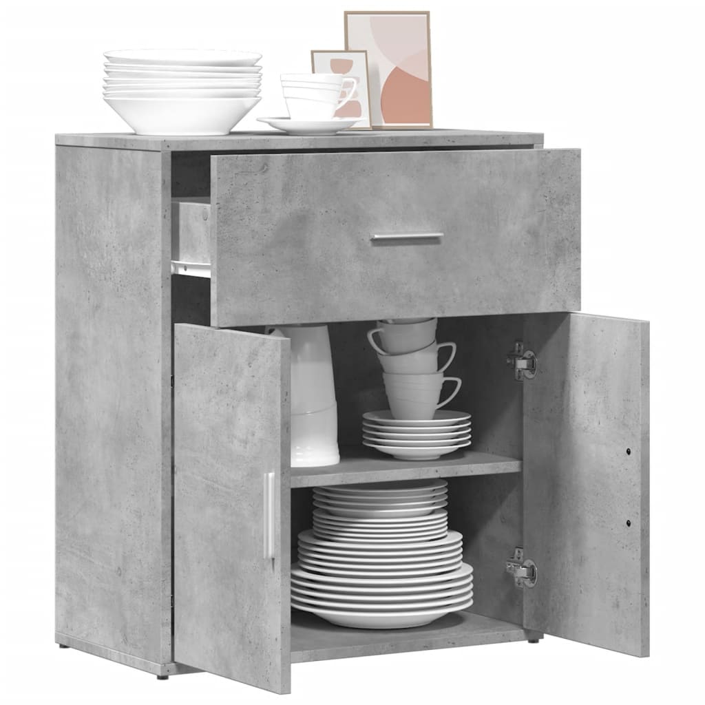 Dressoir 60x31x70 cm bewerkt hout betongrijs is nu te koop bij PeponiXL, paradijselijk wonen!