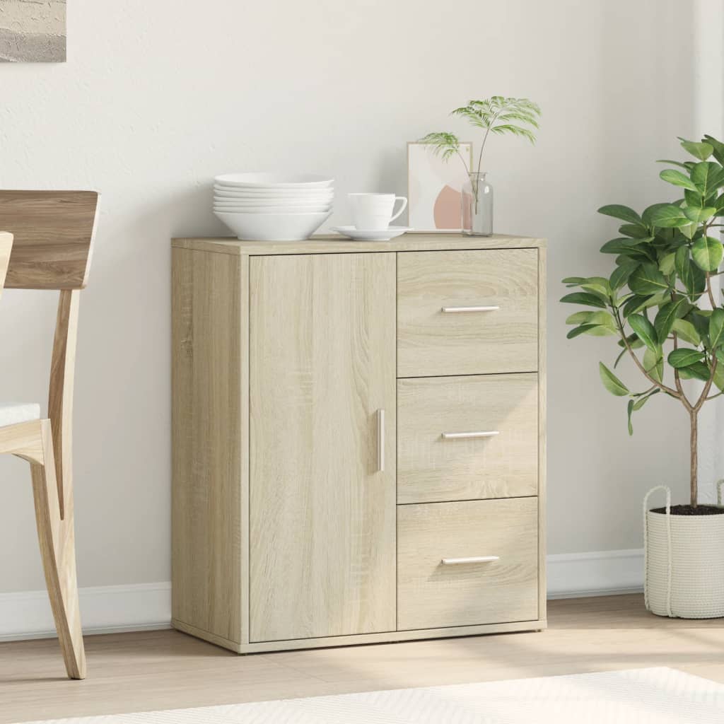Dressoir 60x31x70 cm bewerkt hout sonoma eikenkleurig is nu te koop bij PeponiXL, paradijselijk wonen!