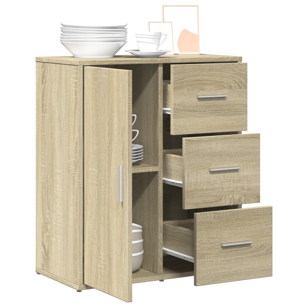 Dressoir 60x31x70 cm bewerkt hout sonoma eikenkleurig is nu te koop bij PeponiXL, paradijselijk wonen!