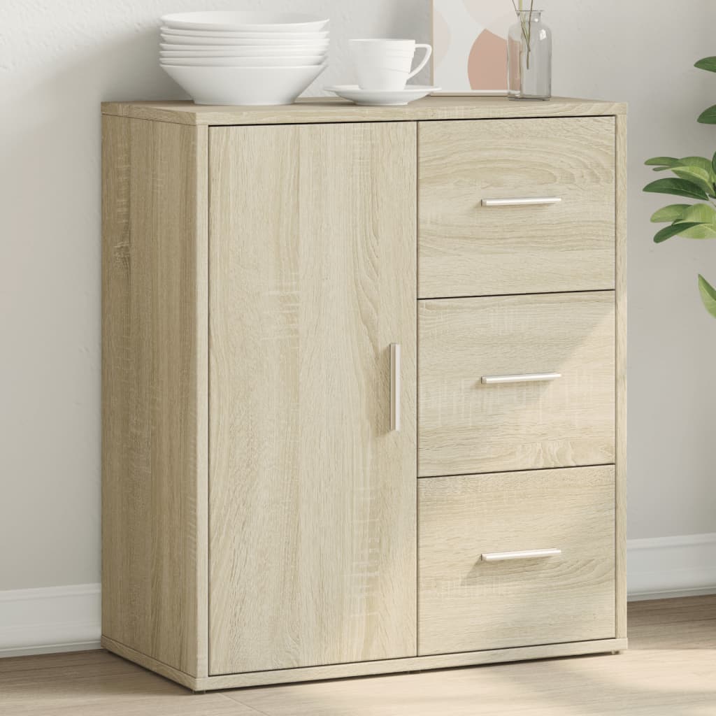 Dressoir 60x31x70 cm bewerkt hout sonoma eikenkleurig is nu te koop bij PeponiXL, paradijselijk wonen!