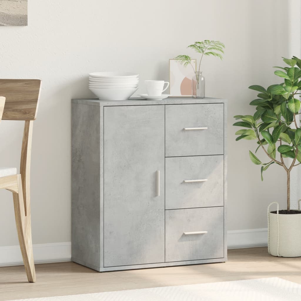 Dressoir 60x31x70 cm bewerkt hout betongrijs is nu te koop bij PeponiXL, paradijselijk wonen!
