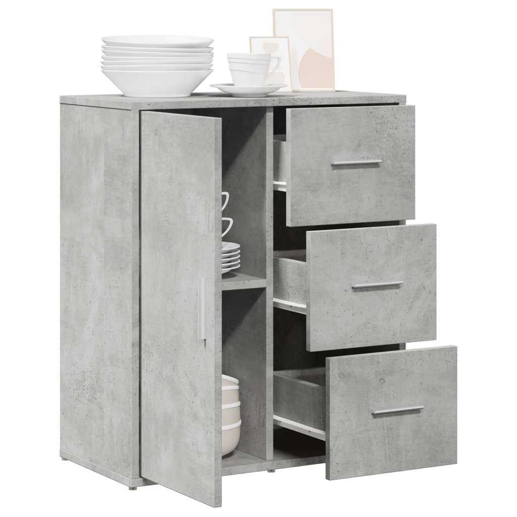 Dressoir 60x31x70 cm bewerkt hout betongrijs is nu te koop bij PeponiXL, paradijselijk wonen!