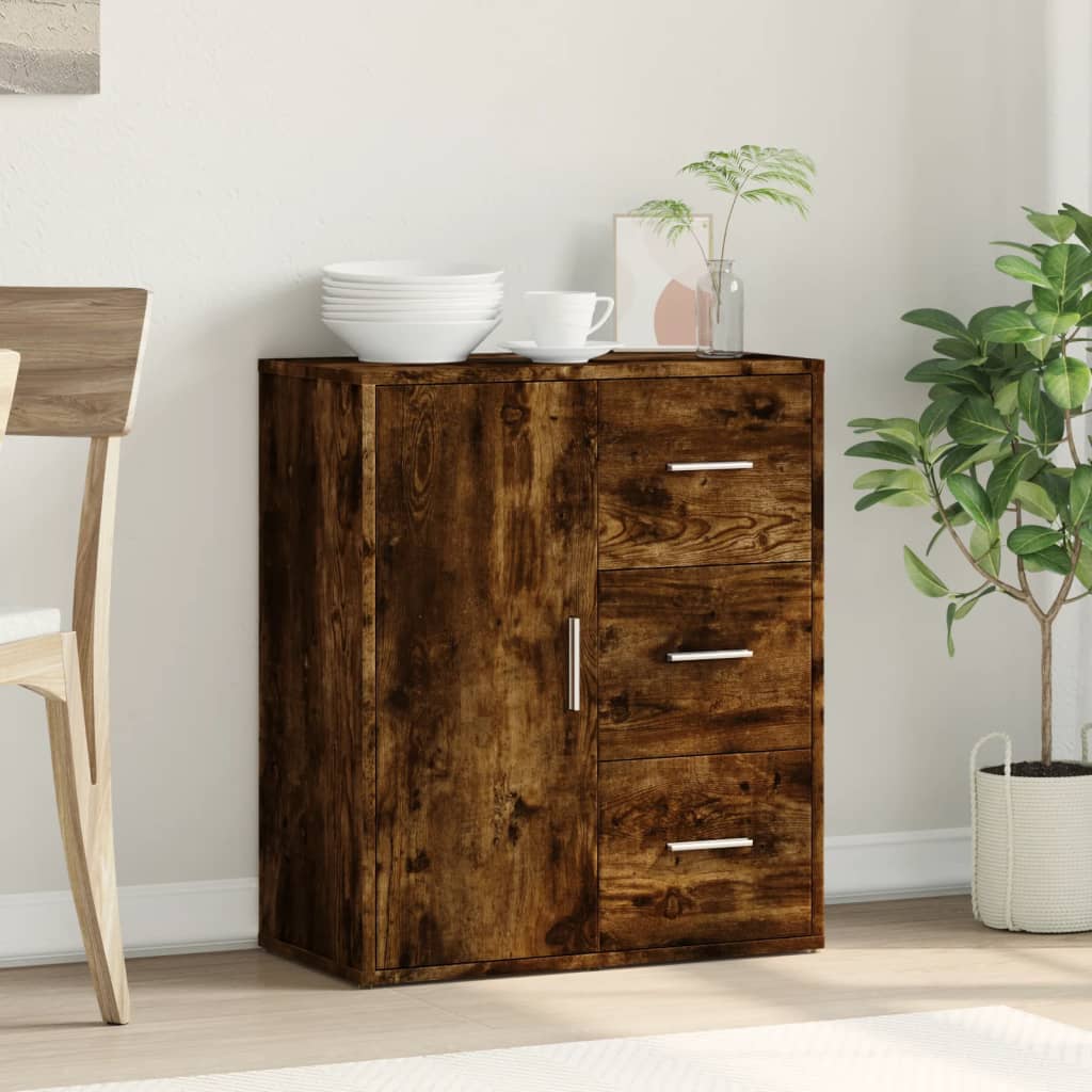 Dressoir 60x31x70 cm bewerkt hout gerookt eikenkleurig is nu te koop bij PeponiXL, paradijselijk wonen!