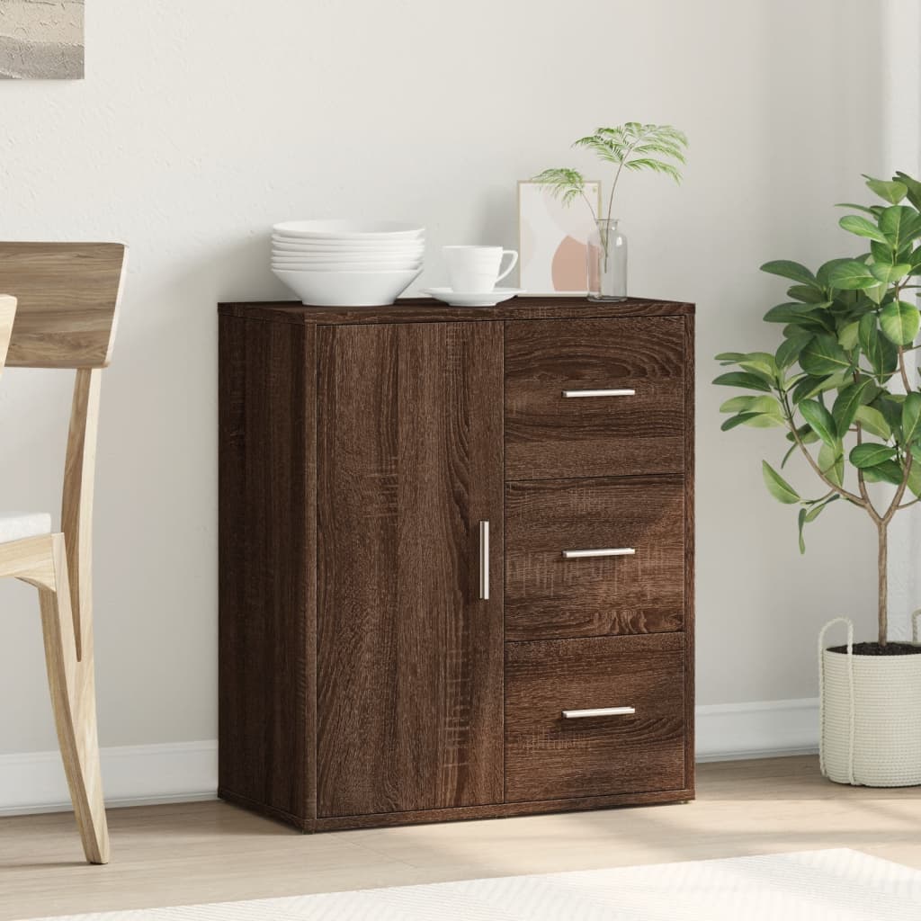 Dressoir 60x31x70 cm bewerkt hout bruin eikenkleurig is nu te koop bij PeponiXL, paradijselijk wonen!
