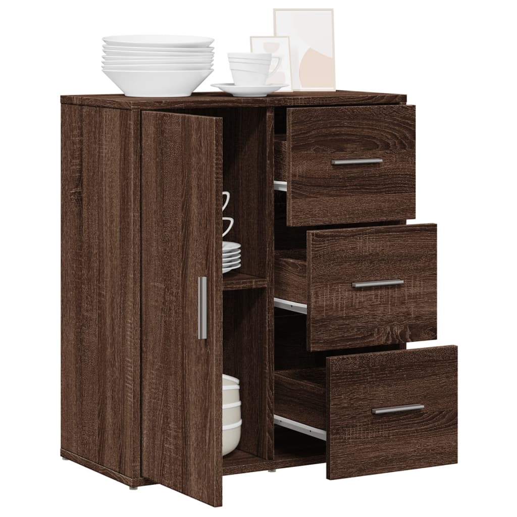 Dressoir 60x31x70 cm bewerkt hout bruin eikenkleurig is nu te koop bij PeponiXL, paradijselijk wonen!