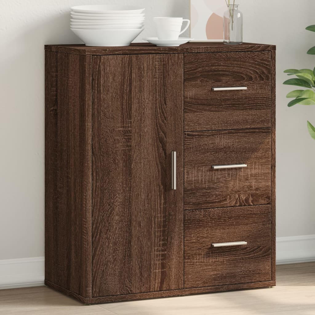 Dressoir 60x31x70 cm bewerkt hout bruin eikenkleurig is nu te koop bij PeponiXL, paradijselijk wonen!