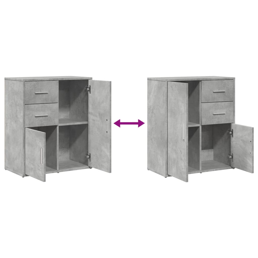 Dressoir 60x31x70 cm bewerkt hout betongrijs is nu te koop bij PeponiXL, paradijselijk wonen!
