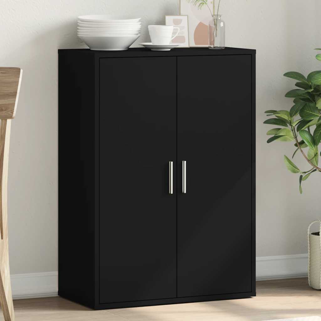 Dressoir 60x31x84 cm bewerkt hout zwart is nu te koop bij PeponiXL, paradijselijk wonen!