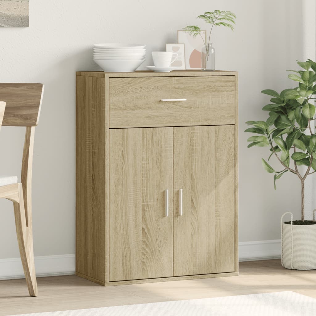 Dressoir 60x30x84 cm bewerkt hout sonoma eikenkleurig is nu te koop bij PeponiXL, paradijselijk wonen!