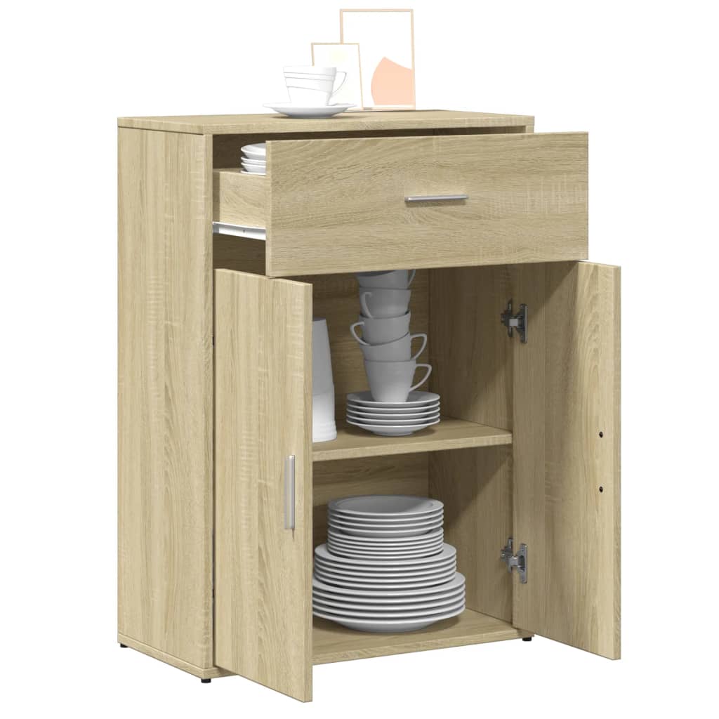 Dressoir 60x30x84 cm bewerkt hout sonoma eikenkleurig is nu te koop bij PeponiXL, paradijselijk wonen!