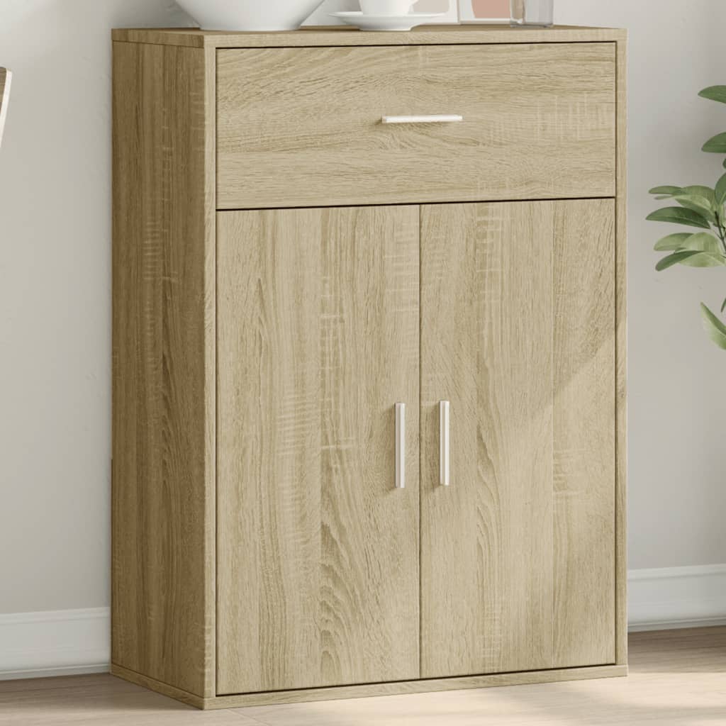 Dressoir 60x30x84 cm bewerkt hout sonoma eikenkleurig is nu te koop bij PeponiXL, paradijselijk wonen!