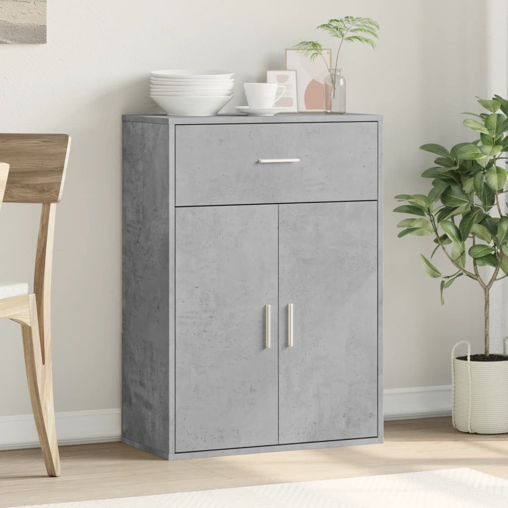 Dressoir 60x30x84 cm bewerkt hout betongrijs is nu te koop bij PeponiXL, paradijselijk wonen!