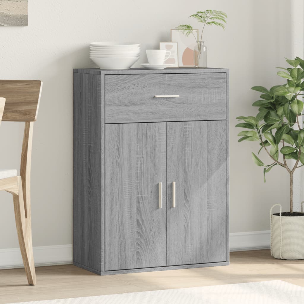 Dressoir 60x30x84 cm bewerkt hout grijs sonoma eikenkleurig is nu te koop bij PeponiXL, paradijselijk wonen!