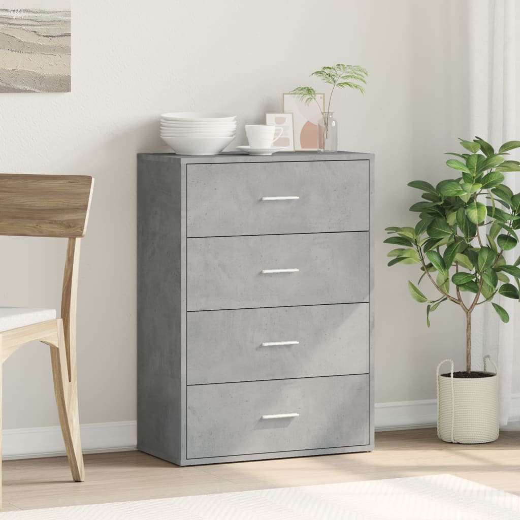 Dressoir 60x31x84 cm bewerkt hout betongrijs is nu te koop bij PeponiXL, paradijselijk wonen!