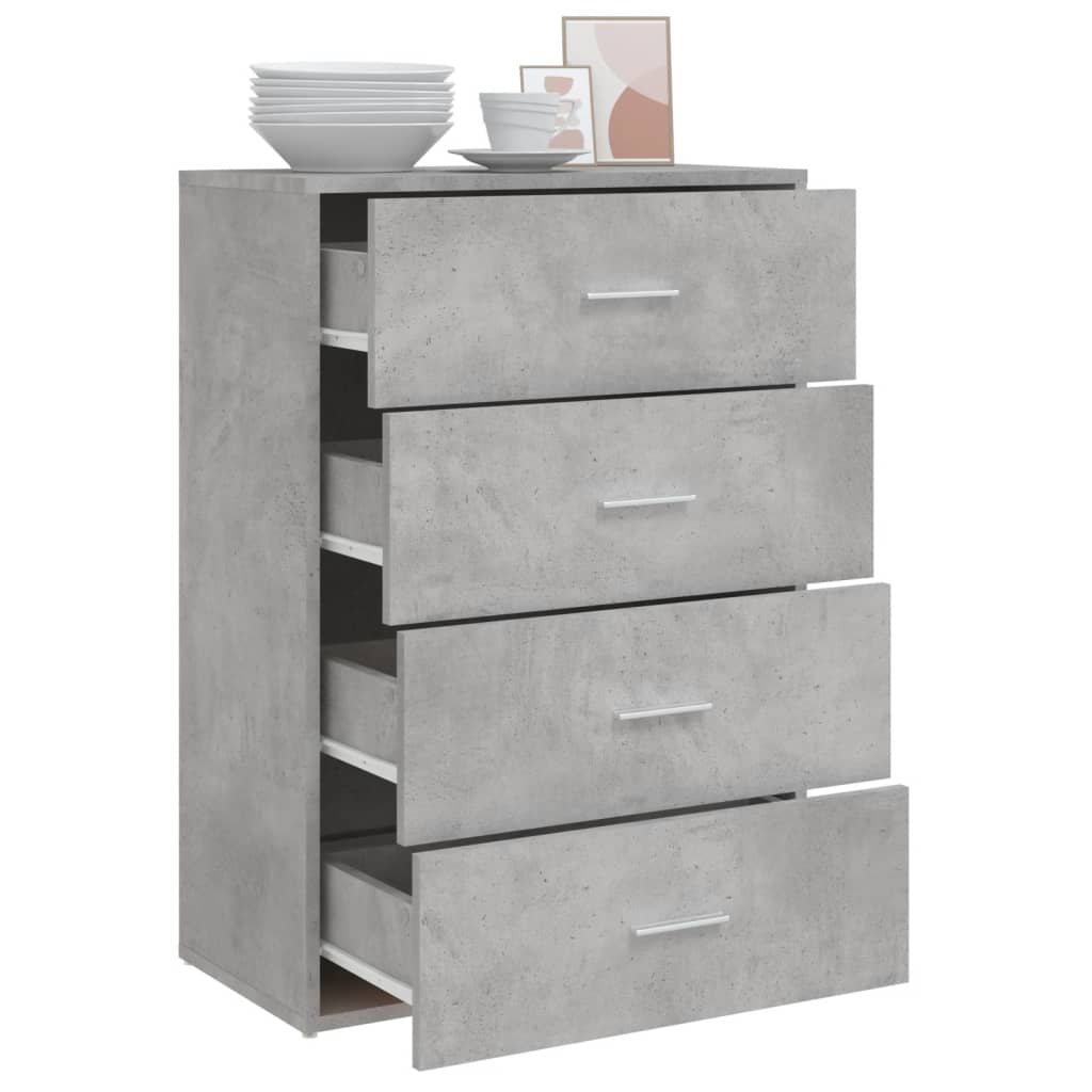 Dressoir 60x31x84 cm bewerkt hout betongrijs is nu te koop bij PeponiXL, paradijselijk wonen!