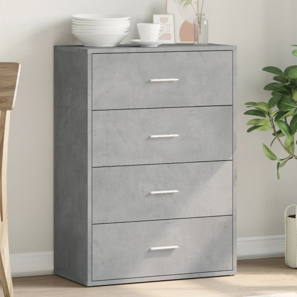 Dressoir 60x31x84 cm bewerkt hout betongrijs is nu te koop bij PeponiXL, paradijselijk wonen!
