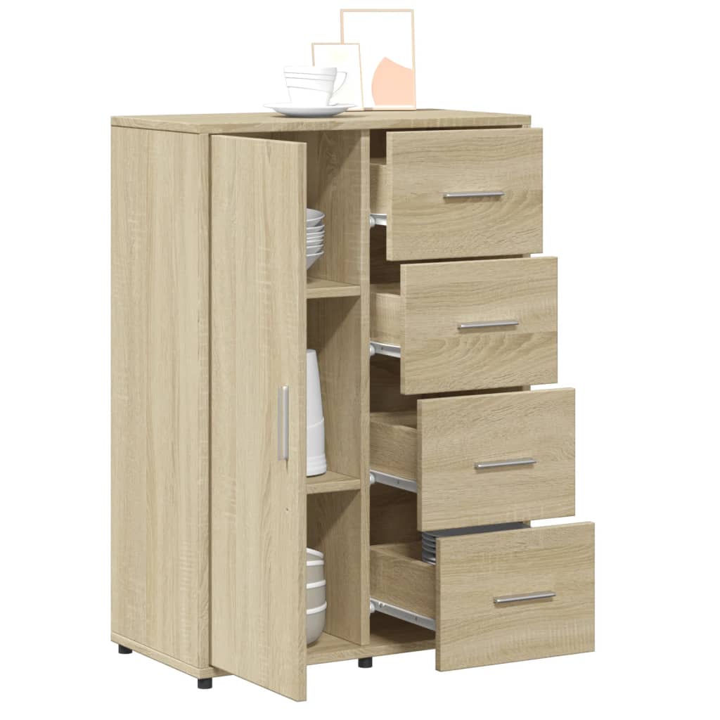 Dressoir 60x31x84 cm bewerkt hout sonoma eikenkleurig is nu te koop bij PeponiXL, paradijselijk wonen!